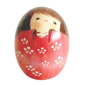 こけし 梅の花 赤 コケシ人形 創作こけし 招福開運 縁起物 花のこけし