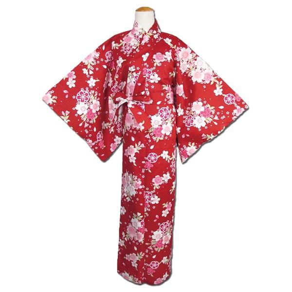 日本のおみやげ　外国人へのプレゼント　婦人用浴衣／桜づくし（赤）Mサイズ