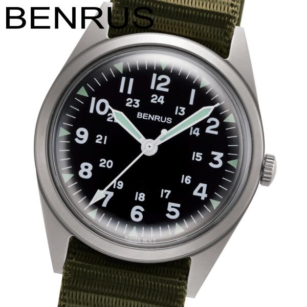 ベンラス 時計 ミリタリーウォッチ メンズ BENRUS DTU-2A-P-SVKH 軍用時計 34...
