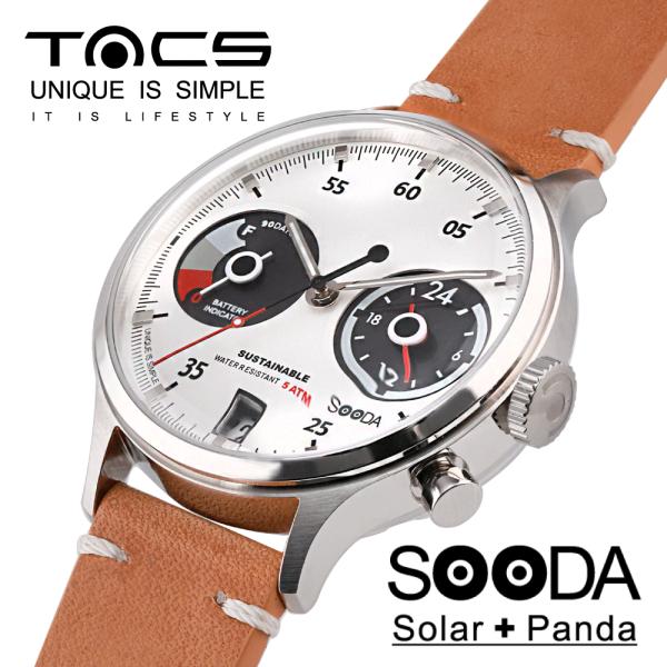 タックス 腕時計 TACS SOODA TS2302A ソーダ ソーラー レザーベルト 38mm ペ...