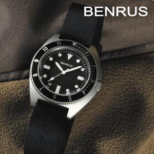 腕時計 メンズ ミリタリーウォッチ BENRUS TYPE-1 SILVER ベンラス 時計 ブラッ...
