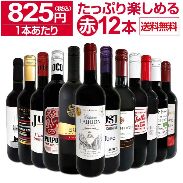 第61弾！1本あたり825円(税込)!!採算度外視の大感謝!厳選赤ワイン12本セット