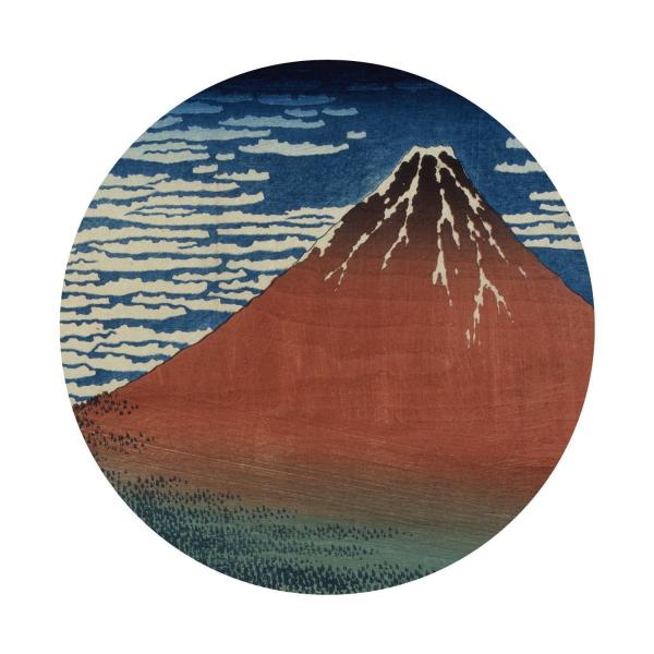 東京みやこ工房 葛飾北斎 冨嶽三十六景 凱風快晴　HOKUSAI 赤富士 デカ缶バッジ Big Ba...