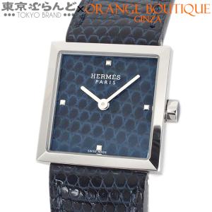 3年保証 エルメス HERMES カレ キュイール W045037WW00 CU2.210 C刻印 ネイビー SS リザード 腕時計 レディース 101663859｜tokyobrand