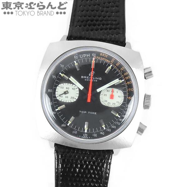 ブライトリング BREITLING トップタイム クロノグラフ 2211 ブラック SS レザー パ...