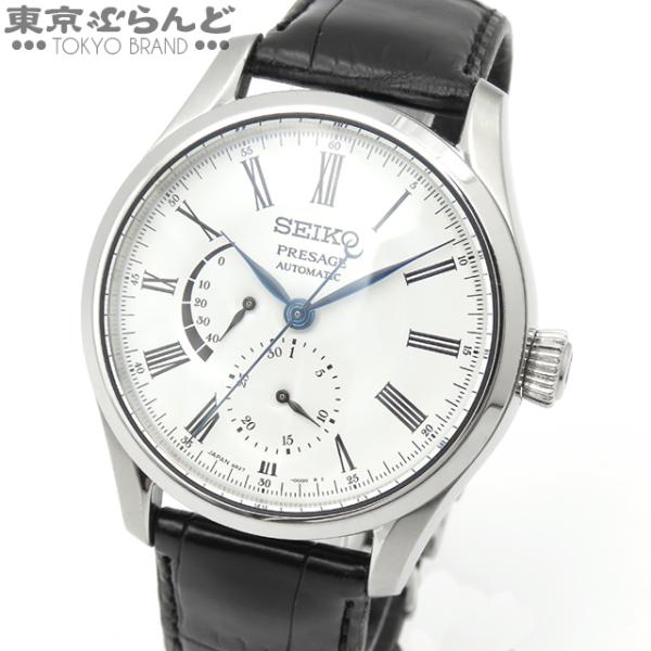 セイコー SEIKO プレザージュ SARW035 6R27-00L0 ホワイト SS レザー パワ...