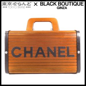 シャネル CHANEL ウッドバニティ ブラウン ウッド ココマーク ロゴ ハンドバッグ レディース...