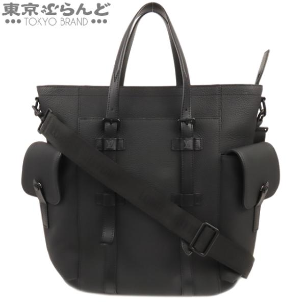 ルイヴィトン LOUIS VUITTON クリストファー トート M58479 ブラック トリヨンレ...