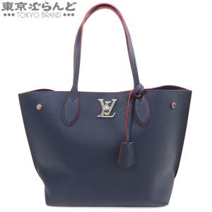 ルイヴィトン LOUIS VUITTON ロックミーゴー M52759 マリーヌルージュ 赤 ネイビー シルバー金具 レザー トートバッグ レディース A 101702314｜tokyobrand