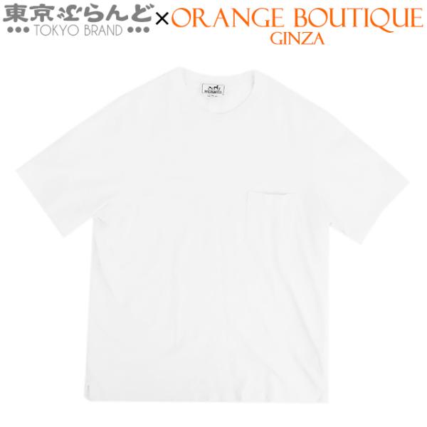 エルメス HERMES Tシャツ H刺繍 カットソー ホワイト コットン トップス XXL 半袖Ｔシ...