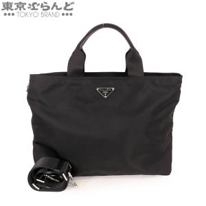 プラダ PRADA トライアングルロゴ ショッピングバッグ 1BG387 ブラック ナイロン 2WA...