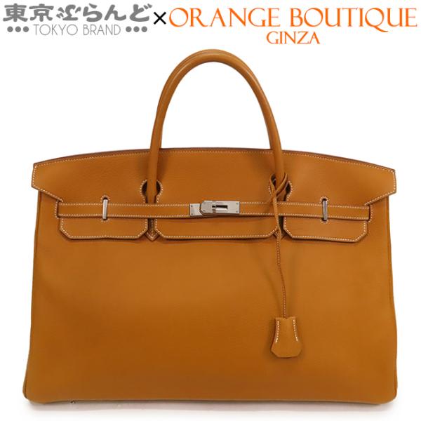 エルメス HERMES バーキン 45 □D刻印 ナチュラルサブレ シルバー金具 フィヨルド ハンド...