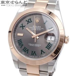 ロレックス ROLEX デイトジャスト スレートローマン 126301 グレー SS PG 箱・保証書付き 腕時計 メンズ オイスターブレス ランダム番 仕上済 101729615｜tokyobrand