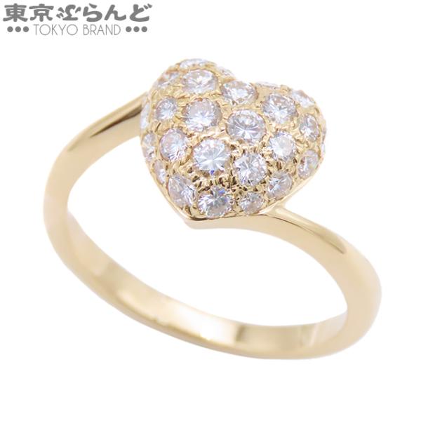 カルティエ CARTIER ハート シェイプ ウィズ ダイヤモンド リング イエローゴールド K18...