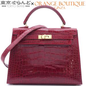 エルメス HERMES ケリー25 ルージュヴィフ ゴールド金具 アリゲーター 外縫 2WAY ショルダーバッグ ハンドバッグ レディース 101833625