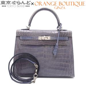 エルメス HERMES ケリー25 □K刻印 ブルーブライトン ニロティカス 外縫 2WAY ショルダーバッグ ハンドバッグ レディース 101851516