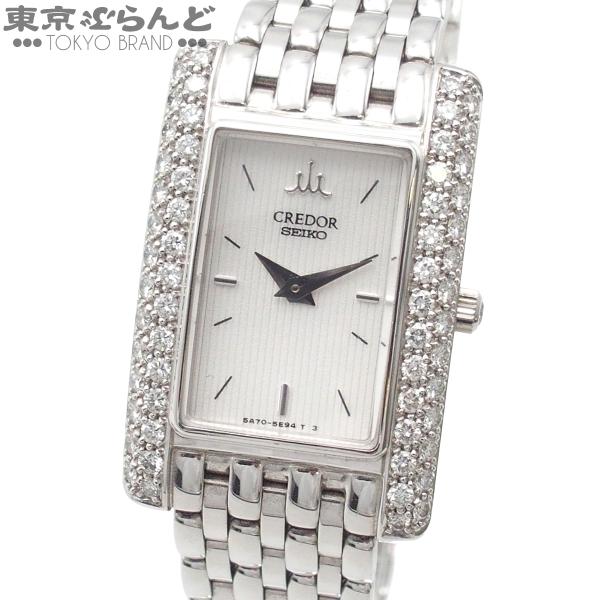 セイコー SEIKO クレドール 5A70-3C70 GTWE975 ホワイト K18WG ダイヤモ...