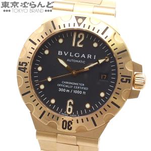 ブルガリ BVLGARI ディアゴノ スクーバ プロフェッショナル 金無垢 SD40G ブラック K18YG 箱・保証書付き 腕時計 メンズ 仕上済 101853752