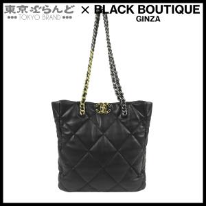 シャネル CHANEL シャネル 19 AS3519 ブラック 黒 ゴールド金具×シルバー金具 ラムスキン チェーントートバッグ マトラッセ ココマーク 101863804