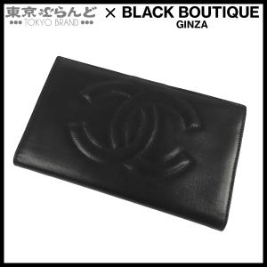 シャネル CHANEL 長財布 ブラック 黒 ゴールド金具 ラムスキン ココマーク がま口 2番台 レディース ヴィンテージ 101865785