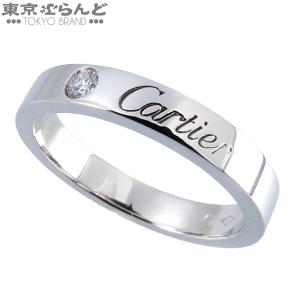 カルティエ CARTIER Cドゥカルティエリング プラチナ Pt950 ダイヤモンド ウェディング エングレーブド 指輪 #48 7.5号相当 レディース 仕上済 101865911