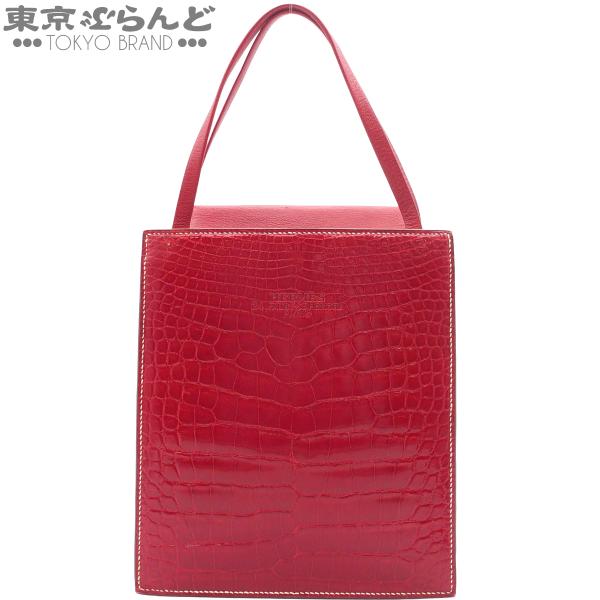 エルメス HERMES ルーシー PM □A刻印 ルージュヴィフ ポロサス ハンドバッグ レディース...