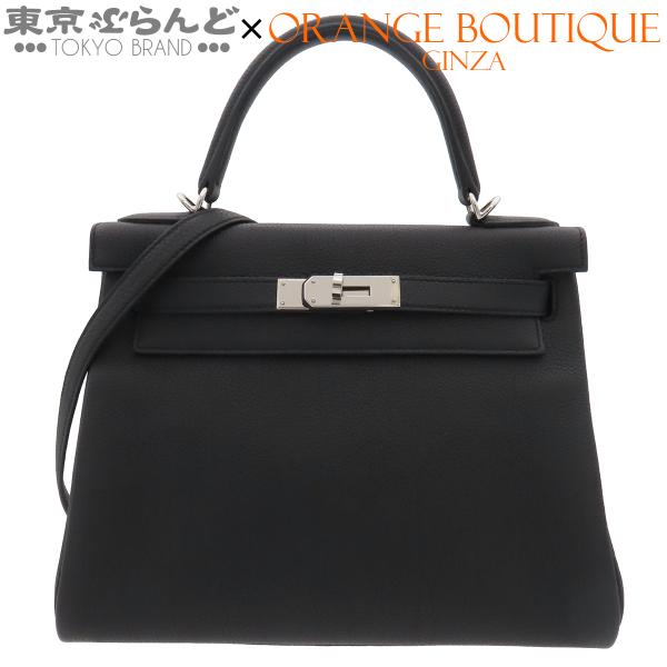 エルメス HERMES ケリー 28 W刻印 ブラック 黒 シルバー金具 トゴ 内縫 2wayバッグ...