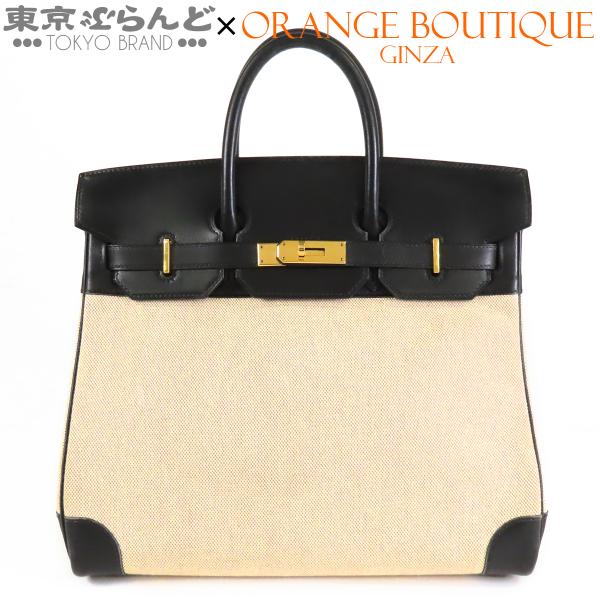 エルメス HERMES オータクロア 32 ○Z刻印 ブラックxナチュラル ゴールド金具 ボックスカ...