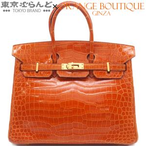エルメス HERMES バーキン25 □H刻印 オレンジ ゴールド金具 ポロサス ハンドバッグ レディース 101884355