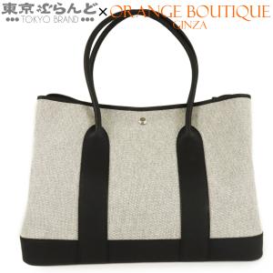 エルメス HERMES ネオ・ガーデン 41 ヴォヤージュ K刻印 エクリュxブラック シルバー金具 ネゴンダ トワル トートバッグ レディース 101885701