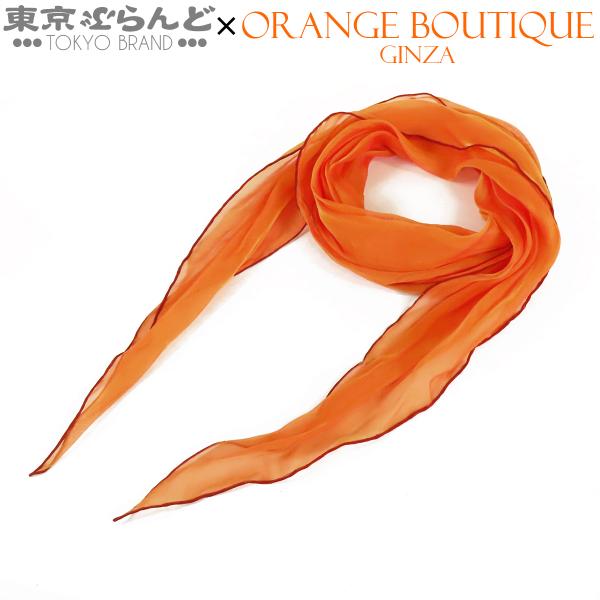 エルメス HERMES ロザンジュ オレンジ シルク シアー スカーフ レディース 10189748...