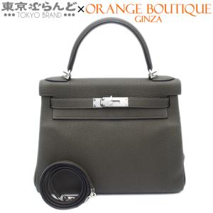 エルメス HERMES ケリー28 内縫 2WAY Y刻印 ヴェールグリス シルバー金具 トゴ ハン...