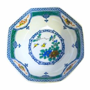 九谷焼 6号皿 染付瓔珞紋花鳥 大鉢 大皿 お皿 皿 ボウル おしゃれ 鳥