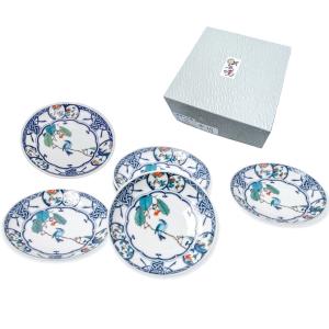 九谷焼 6号皿 染付瓔珞紋花鳥 大鉢 大皿 お皿 皿 ボウル おしゃれ 鳥