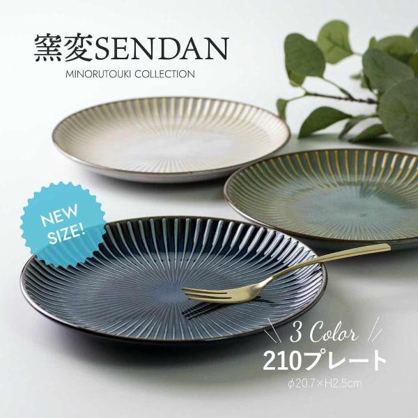窯変センダン sendan 中皿 おしゃれ 21cm しのぎ 皿 パスタ皿 取り皿 しのぎの器 美濃...