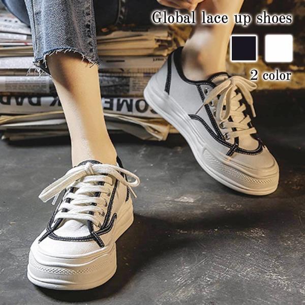 スニーカー レディース 厚底レースアップシューズ 30代 白 軽量 きれいめ 秋 人気 黒 50代 ...