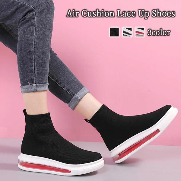 スニーカー レディース 厚底ソックススニーカー 秋 30代 50代 40代 軽量 厚底 幅広 おしゃ...