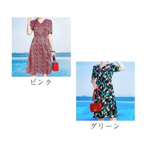 ワンピース レディース 花柄サテンワンピース ...の詳細画像5