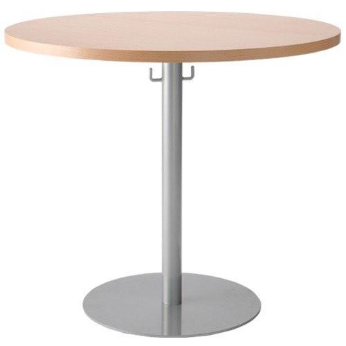 カフェテーブル　直径75cm　丸テーブル　ラウンジテーブル　テーブル　荷物掛けフック付　ナチュラル色...