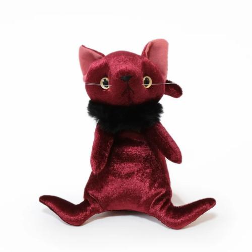 【送料・包装無料】Cuddly ボルドー ワインレッド ナルシス 猫ぬいぐるみ 013