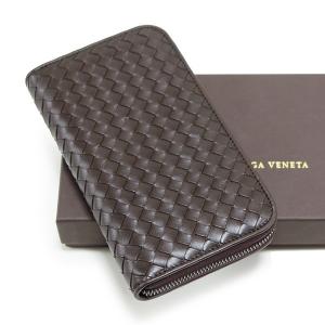 ボッテガヴェネタ 財布 メンズ BOTTEGA VENETA 長財布 ラウンドファスナー ブラウン｜tokyoimport