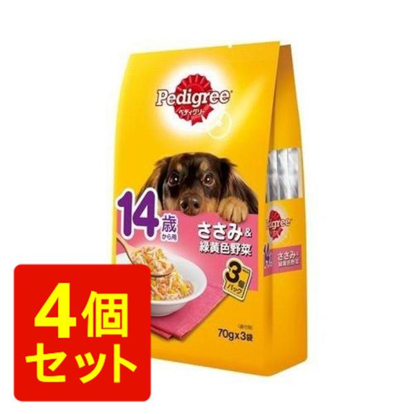 ペディグリー シニア犬 14歳から用 ささみ&amp;緑黄色野菜 210g(70g×3袋)＊4個セット