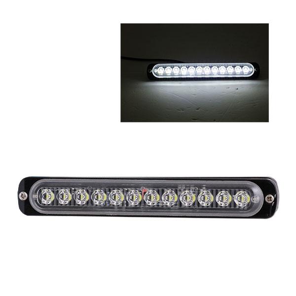 サイドスリム 12LED ロング ホワイト DC-12v-24v 全灯 ストロボ トラック用品