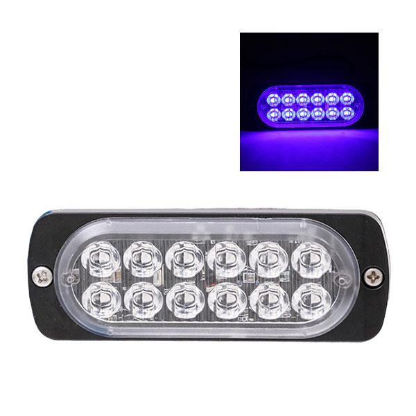 サイドスリム 12LED ブルー DC-12v-24v サイドマーカー 全灯 ストロボ トラック用品