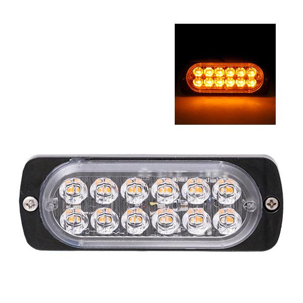サイドスリム 12LED アンバー DC-12v-24v サイドマーカー 全灯 ストロボ トラック用...