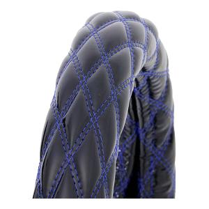 トラックハンドルカバー 2hs JB ダブルステッチ ハンドルカバー ブラック/ブルー糸 2HS-2L トラック用品 極太 7727221｜トラックショップ 東京マッハ7
