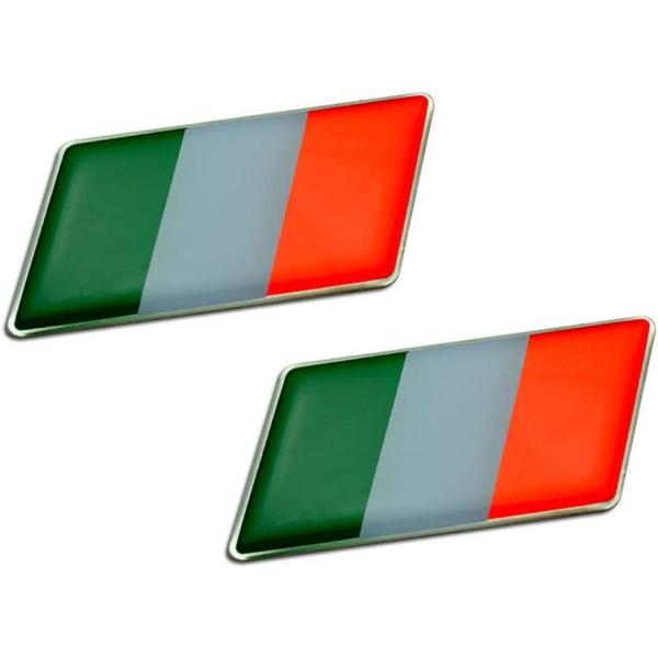 2 x (Pair/Set of 2) ITALIAN ITALY FLAG Emblem Badg...