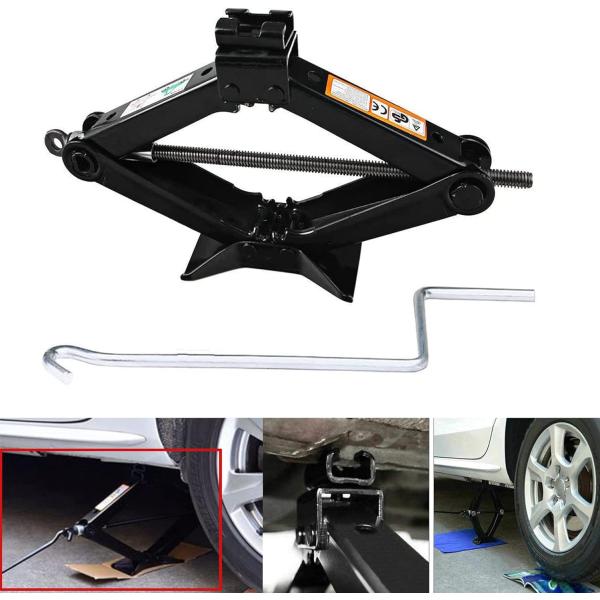 Scissor Jack with Crank Handle Car Tire Repair Kit...