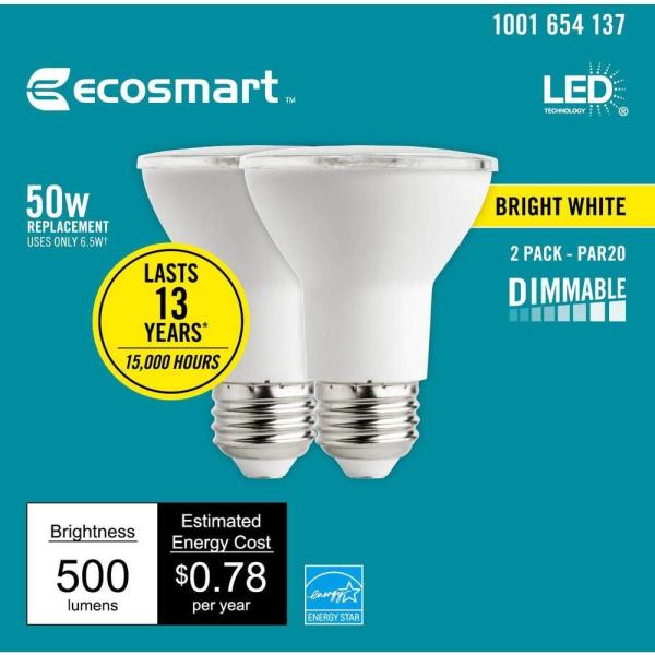 EcoSmart 50-Watt Equivalent PAR20 Dimmable Energy ...