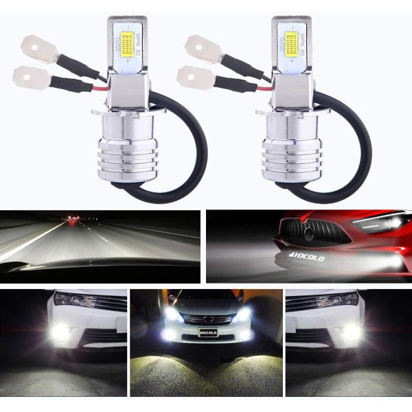 HOCOLO H3 LED Bulbs 6500K White DRL Fog Driving Li...